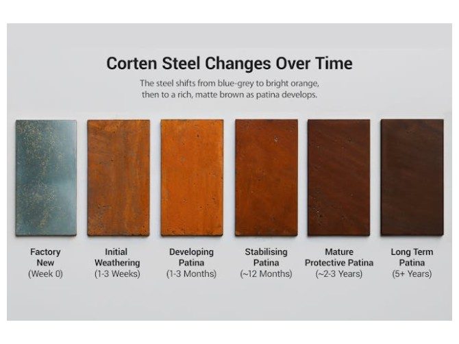 Ronda Corten Steel Outdoor Fireplace Grill Carousel 5