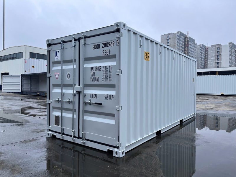 20ft Std Double Door New Build Shipping Container - Light Grey64252359252227112