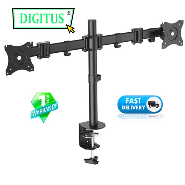 Digitus 15-27" Dual Monitor Stand with Clamp Base 1 Year NZ Warranty Carousel 1