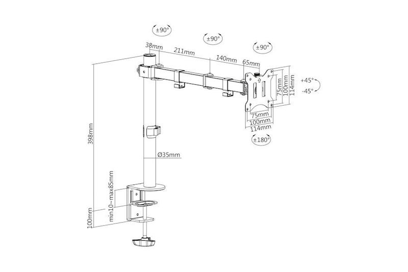 Digitus 15-32" Monitor Arm with Clamp Base 60 Month Warranty Carousel 2