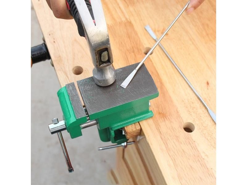 Bench Vise With Anvil Small Household Table Vise Flat Knocking Flat-Nose Pliers Carousel 1