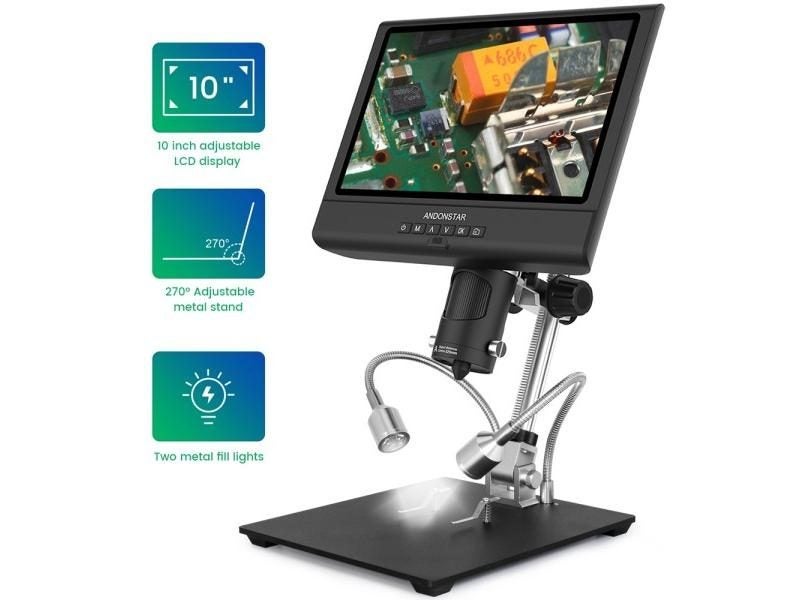 Andonstar AD209 10.1 Inch 1080P Adjustable LCD Display Soldering Microscope Carousel 1