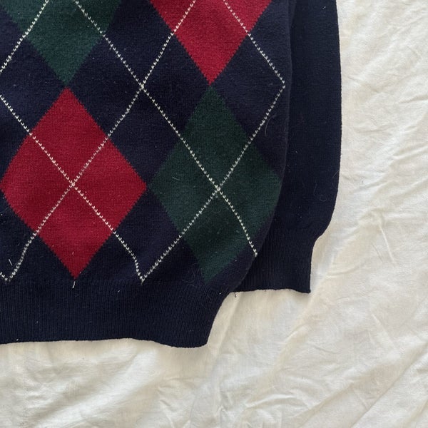 Vintage Pringle Argyle Pure Wool Knitted Sweater Carousel 2