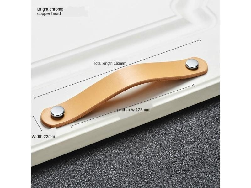 Nordic Cowhide Wardrobe Drawer Door Leather Handle Kitchen Cabinet Bedroom Carousel 1