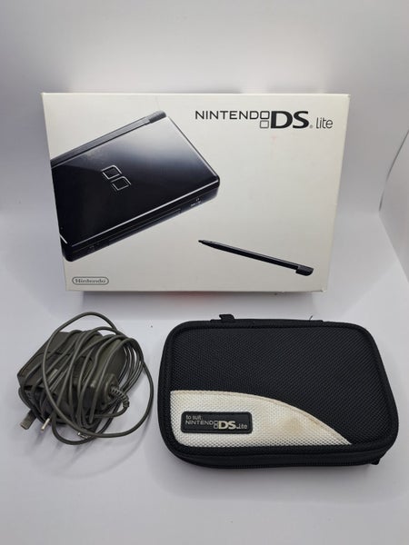 * Black Nintendo DS Lite Console w/ Charger BOXED * Carousel 2