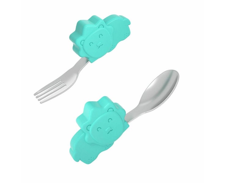 Stainless Steel Spoon Kids Spoons Fork Children Tableware Baby Training Carousel 1