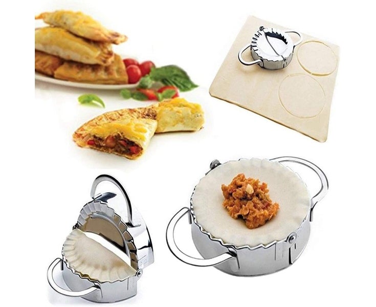 Stainless Steel Dumpling Maker Dough Cutter Ravioli Pie Press, Pierogi Wrap P Carousel 1