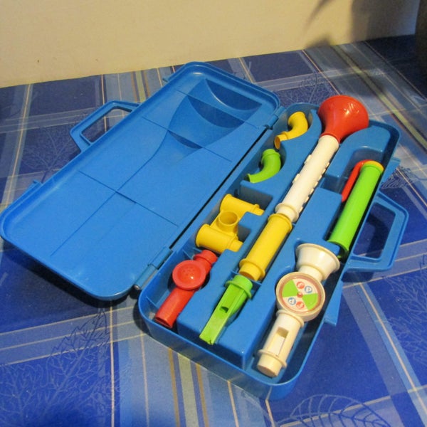 Fisher Price Vintage Crazy Horn Combo Set. 1984. Complete In Carry Case. Carousel 1