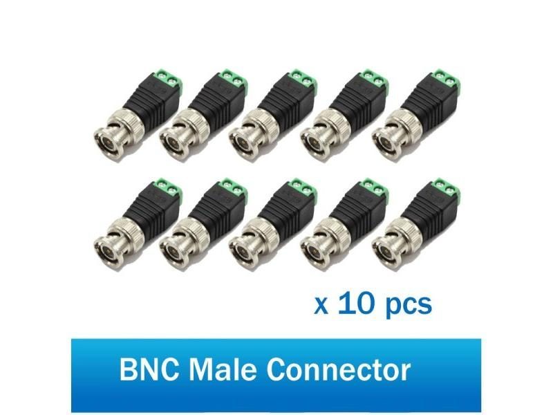 10pcs Male Metal BNC Connector With DC Connector Plug Screw Terminal UTP Video Carousel 2