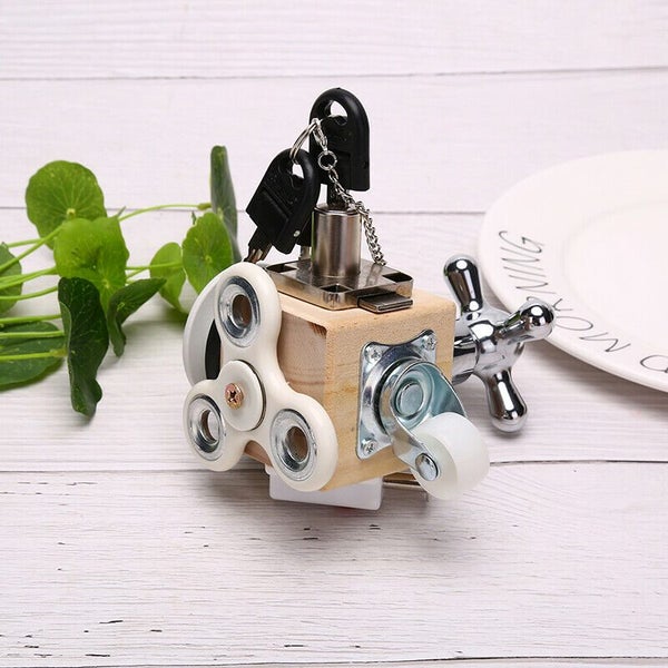 Busy Cube Montessori Toy Educational Wooden Activity Cube Style FISHING VERSION Carousel 2
