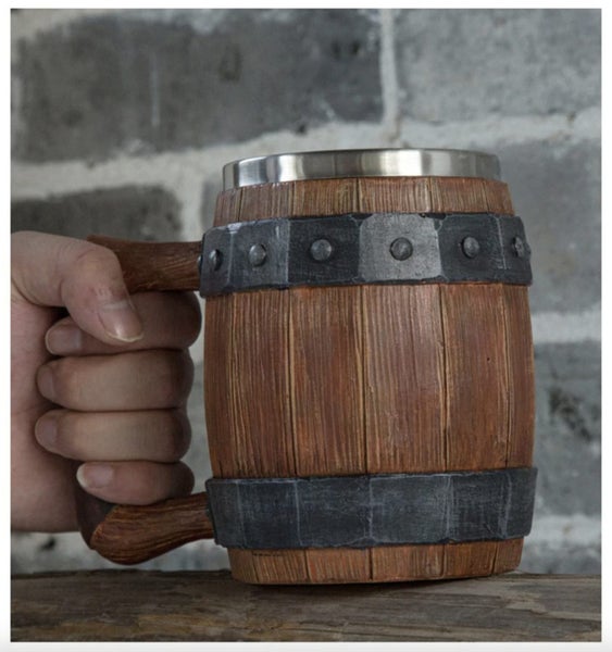 Norse Viking Wooden Barrel Beer Mug Carousel 9