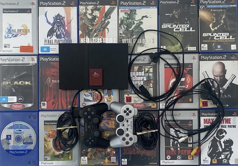 PS2 SLIM + 18 GAMES + 2 CONTROLLERS, MEMORY CARD Carousel 1