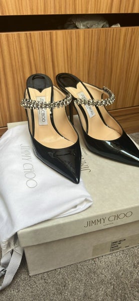 Jimmy Choo Crystal Bing 100 in black patent leather - Size 39 Carousel 1