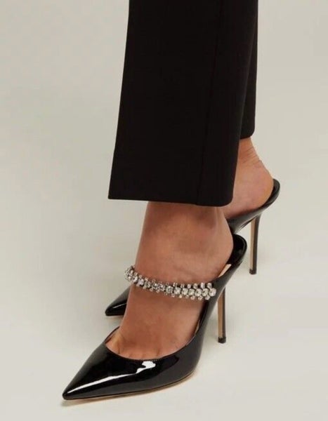 Jimmy Choo Crystal Bing 100 in black patent leather - Size 39 Carousel 9