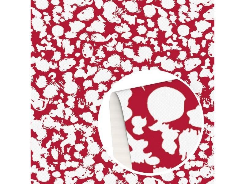Cartoon Characters Blood Skull Printed Synthetic Leather Fabric Roll For Hair Carousel 1