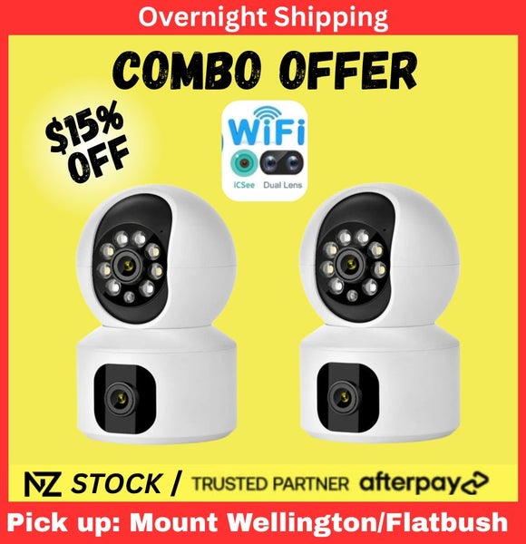 Combo Offer 2x Dual Lens Wifi Camera with Mobile App, Indoor CCTV Camera Carousel 1