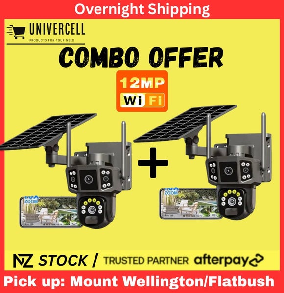 Combo Offer 2x Solar Powered 12MP Wireless Wifi Motion Detection CCTV Camera Carousel 1