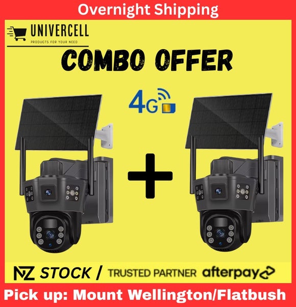 2x 4G Solar Powered Dual Lens 12MP Wireless Outdoor Security CCTV Cameras Carousel 1
