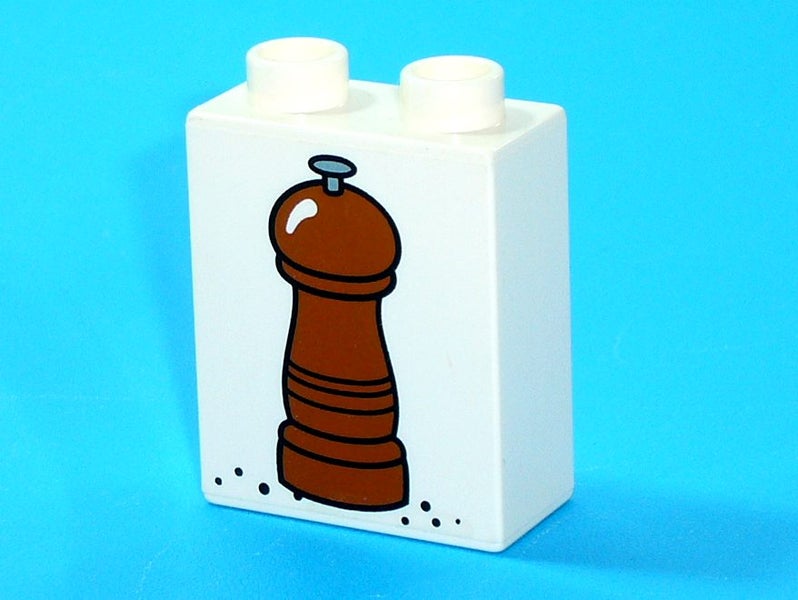 ®™DUPLO - 1 x Brick 1 x 2 x 2 with Pepper Mill Pattern ~Retired January 2020~ Carousel 2