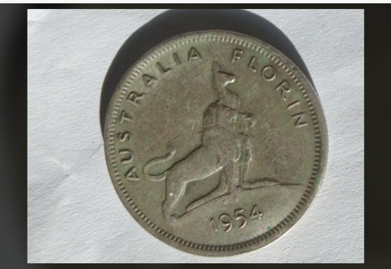 Australia 1954 Florin coin Carousel 1