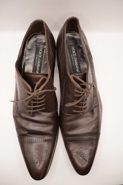 Dolce & Gabbana Chocolate Leather Lace-up Dress Shoes636169944102411110