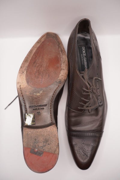 Dolce & Gabbana Chocolate Leather Lace-up Dress Shoes63616994410241113
