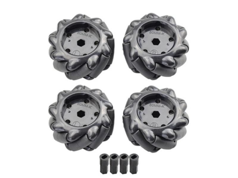 4pcs 60MM Hard Plastic Omni-directional Mecanum Wheel With TT Motor Connector Carousel 1