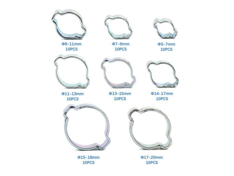 10Pcs Hose Clamp 5-20mm Double Ears House Clamp Worm Drive Fuel Water Hose Pipe Carousel 1