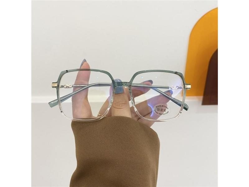 New Unisex Square Polygon Glasses For Men Women Metal Frame Glasses Plain Carousel 1