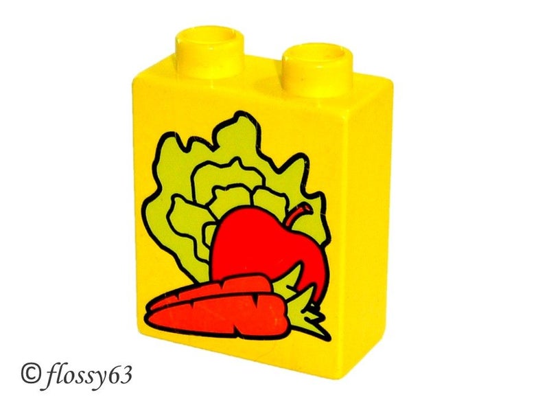 ®™DUPLO - Yellow Brick, Lettuce, Carrot, Apple Pattern ~Vintage / Retired 2000~ Carousel 1