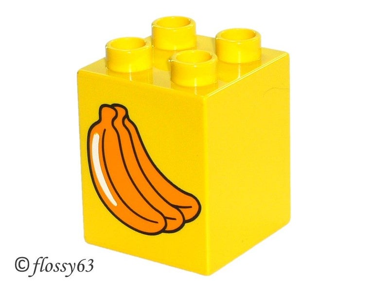 ®™DUPLO - 1 x Yellow Brick 2 x 2 x 2 with Bananas Pattern ~Retired 2018~ Carousel 1