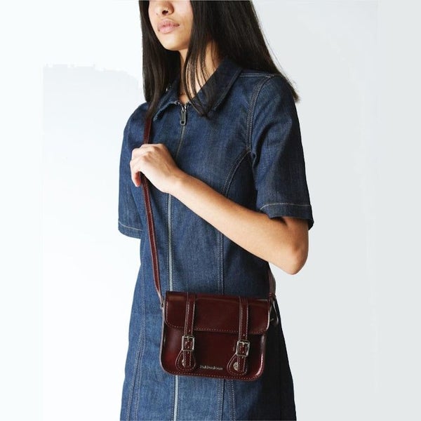 Dr Martens 7 Inch Satchel Vegan Cherry Red Oxford Brush Carousel 2