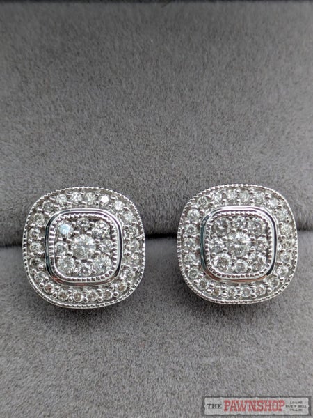 0.50ct TDW Diamond Stud Earrings in 9ct White Gold $2,900 Carousel 1
