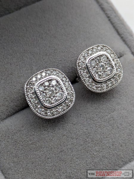 0.50ct TDW Diamond Stud Earrings in 9ct White Gold $2,900 Carousel 2