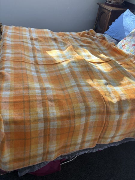 Autumn colours vintage wool blanket single Carousel 2