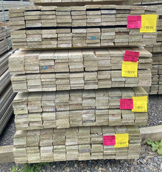 PINE DECKING, 88 x 21mm, REGULAR, GRIPTREAD, H3.2 TREATED - 420m - TBT1996 Carousel 1