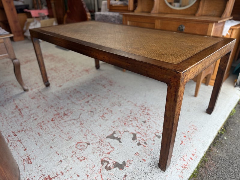 A Decorative Solid Elm Weaved Rattan Top 8 Seater Dining Table Carousel 1