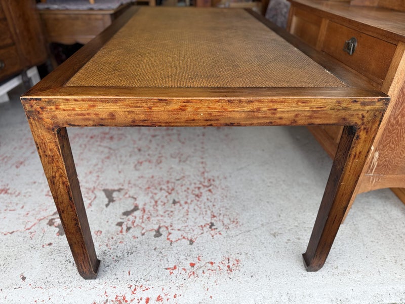 A Decorative Solid Elm Weaved Rattan Top 8 Seater Dining Table Carousel 2