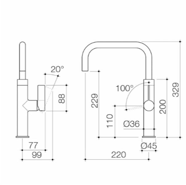 CAROMA Urbane II Sink Mixer - Matte Black - All Pressure - Lead Free Carousel 2