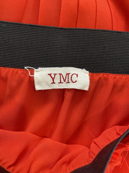 YMC Red Pleated Midi Skirt Elastic Waist Size S64433126892418111