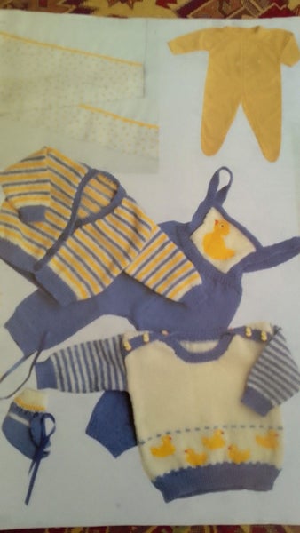 Knit Baby Jumper Cardigan Overalls and Booties for Baby Carousel 1