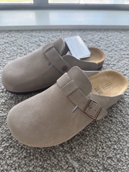 Birkenstock Boston Suede Clogs -sand, EU Size 38, Soft Footbed Slip Carousel 2