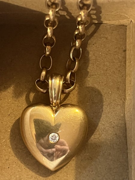 Gold Chain Belcher Heart Enhancer Pendant Diamond Carousel 1