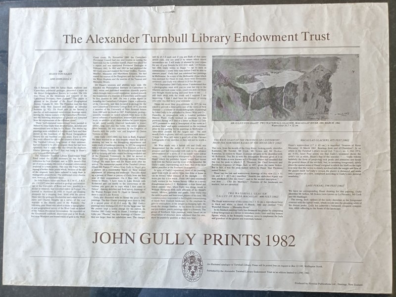 SIR JULIUS VON HAAST, limited edition print, The Alexander Turnbull Trust 1982 Carousel 1