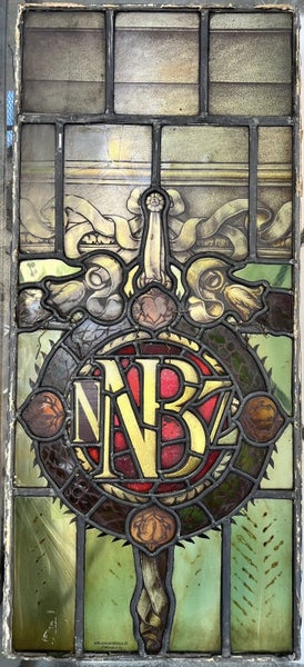 RARE AND IMPORTANT HISTORIC STAINED GLASS WINDOW FOR THE NBNZ BY WILLIAM MORRIS. Carousel 1