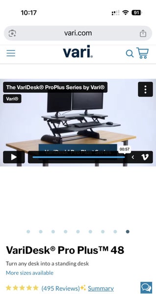 VariDesk Pro Plus 48 (Black) + Vari ActiveMat 36 – Excellent Condition63616816884865114