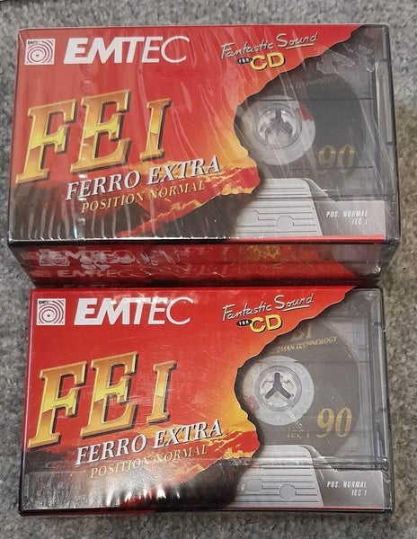 EMTEC (BASF) 4 x Ferro Extra FE-I 90 min Blank Audio Cassette Tapes (new) Carousel 1