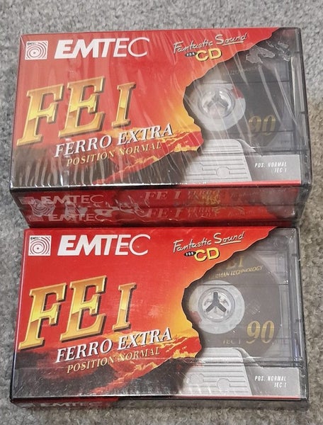 EMTEC (BASF) 4 x Ferro Extra FE-I 90 min Blank Audio Cassette Tapes (new) Carousel 2