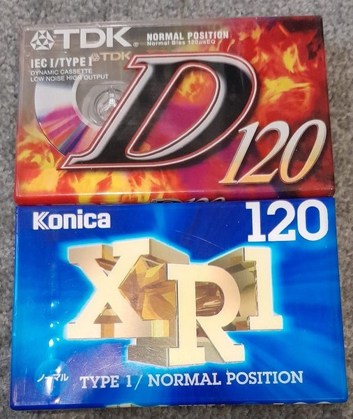Extra Long Play! TDK & Konica - 2 x 120 Min Blank Audio Cassette Tapes (new) Carousel 1