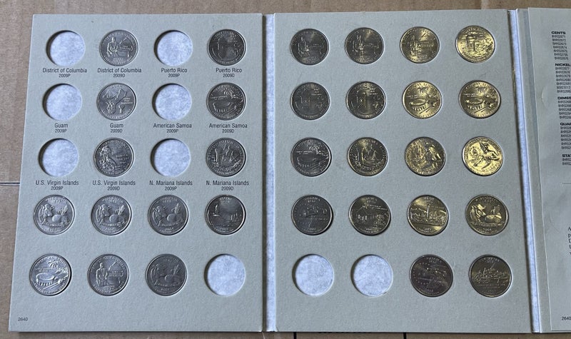USA 127x State Quarter Dollar Coins and 3x Albums Collection 1999-2009 Carousel 4